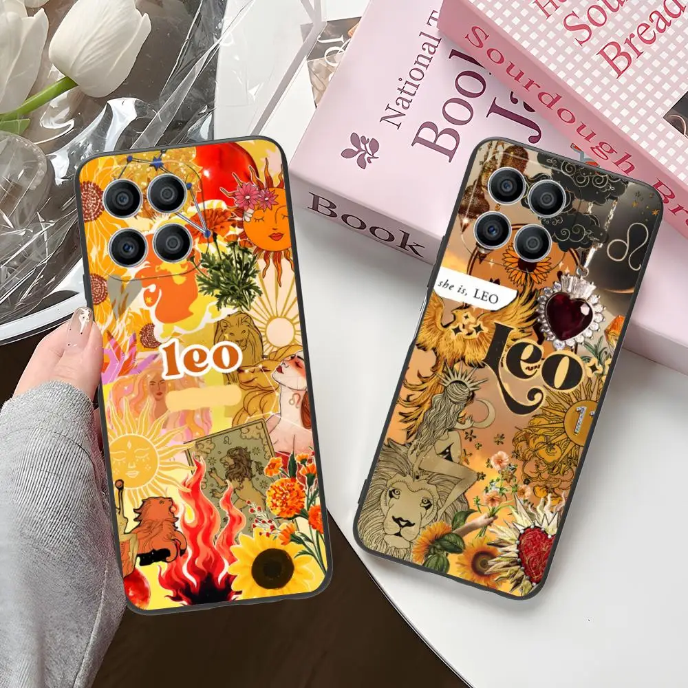 Zodiac Sign Leo حافظة هاتف محمول لهاتف Honor 90 80 70 60 50 30 20 10 9 8 7 Pro S SE Lite 5G غطاء طباعة ملون فاخر جميل #3