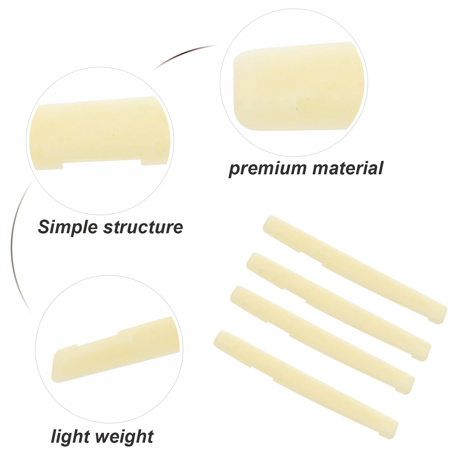

4pcs Bridge Saddle Replacement Folk Accessories Durable Saddle For Folk Use Guitar Bridge String Instrument Parts Easy