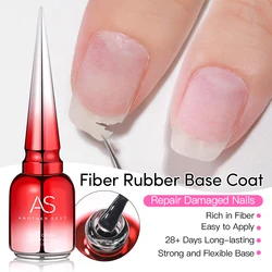 AS 15ml Fiber Rubber Base Gel For Broken Nail Repaired Fiberglass Clear Quick Buildering UV Construction Gel Soak Off Varnish