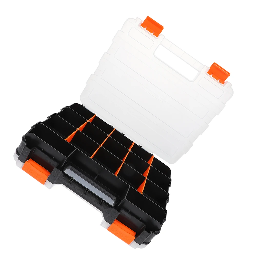 

Plastic Hardware Tool Box 32x27x8cm Double Sided Toolbox for Electronics Components Jewelry Beads Screws Nuts Bolts ganizer