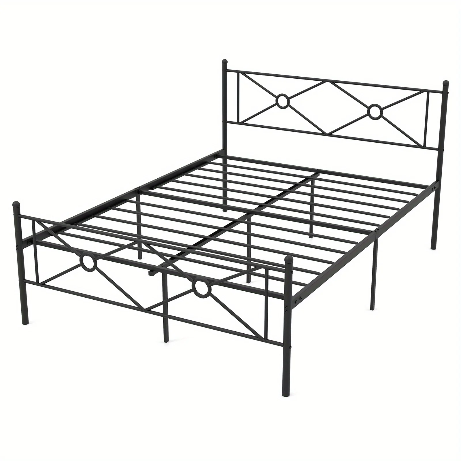 

Queen Size Metal Bed Frame, Platform Bed W/ Headboard & Footboard, Steel Slat Support Basic Bed Frame W/ Under-bed Storage, No Box Spring Needed Platform Bed, Noise Free, Easy Assemble