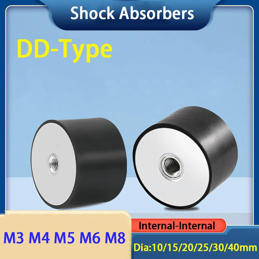 Shock Absorbers DD-Type M3 M4 M5 M6 M8  Internal-Internal Thread Crash Pad DD-Type Rubber Silent Dia 10/15/20/25/30/40mm