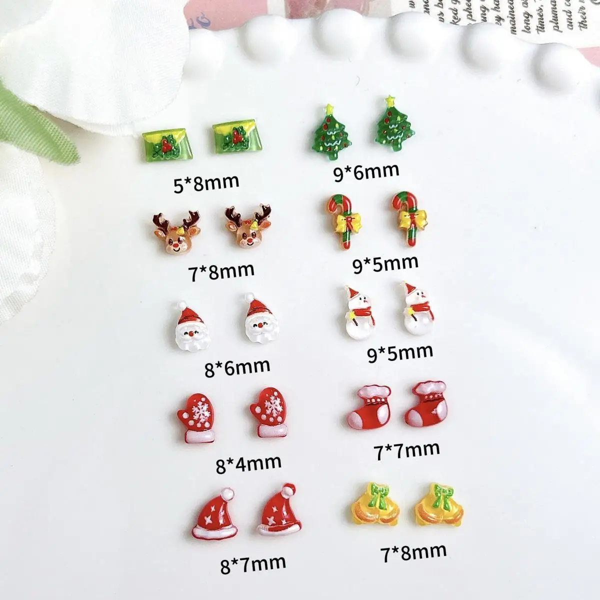 ثلاثية الأبعاد الراتنج عيد الميلاد سلسلة الكرتون ثلج الأيائل سانتا كلوز مسمار السحر لطيف شجرة عيد الميلاد الجوارب مسمار الفن DIY بها بنفسك الحرف الملحقات