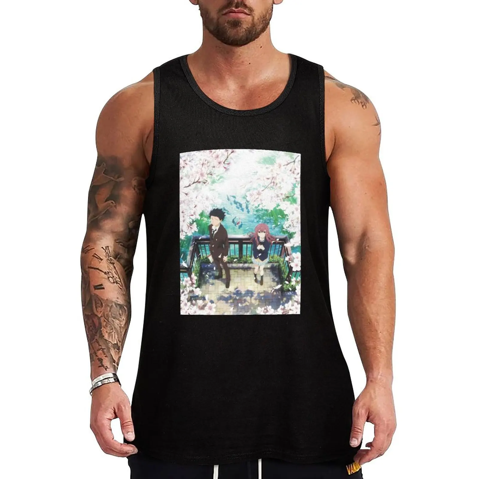 Koe no Katachi Poster Tank Top Men's sleeveless clothing men anime t-shirts