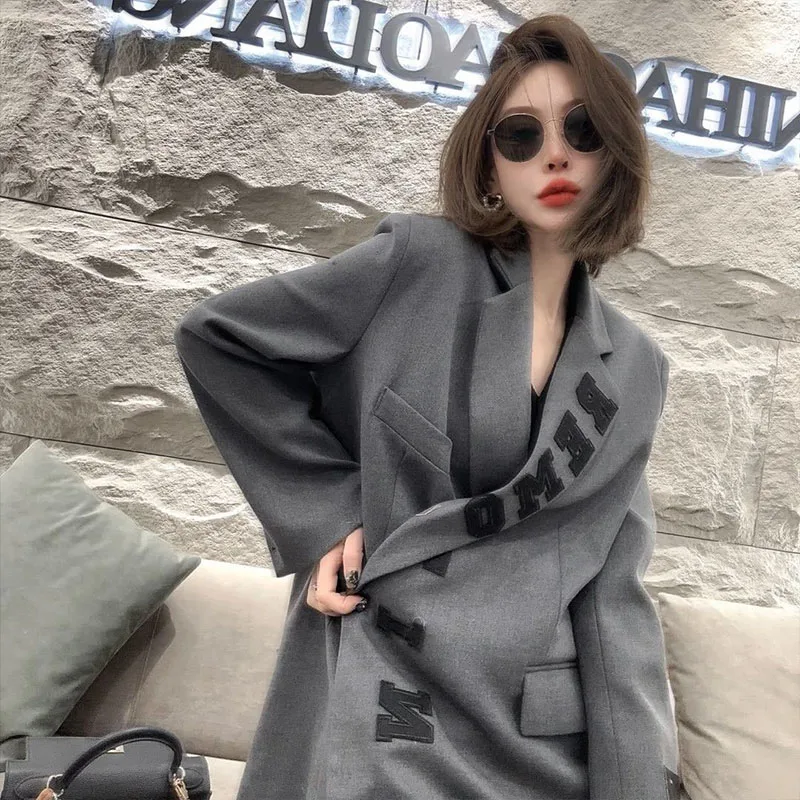 High End New Korean Style Modny garnitur Luźny i smukły płaszcz dla seniorów Płaszcz damski Marynarka Stroje biurowe dla kobiet