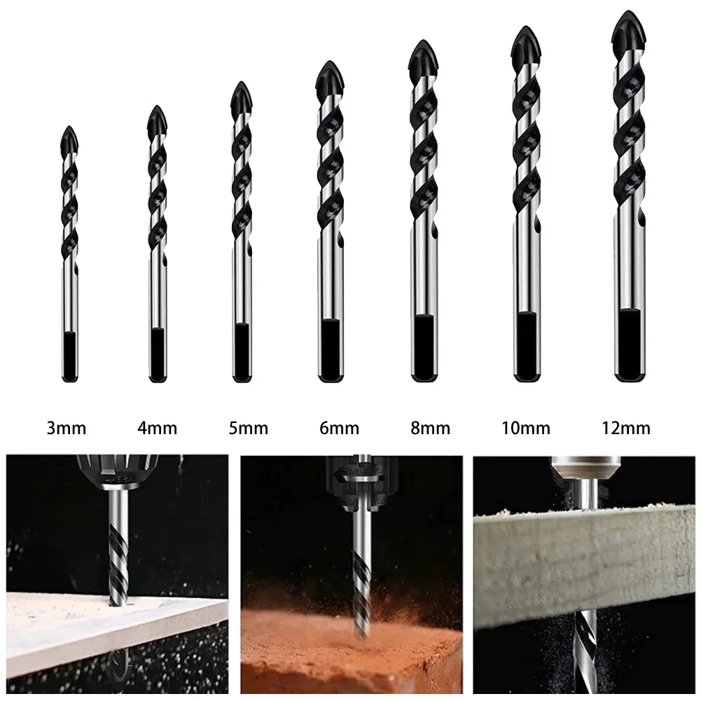 

Triangle Diamond Drill Multifunctional Glass Metal Tile Alloy Drill Bit Carbide 3-12mm Power Tool Accessories