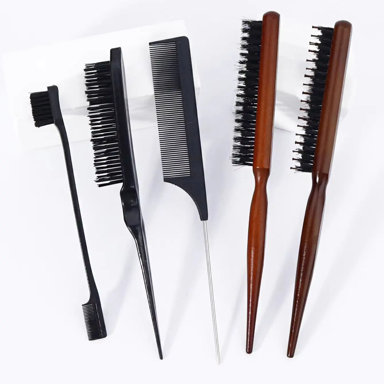 

Hair styling comb set, bristle hair comb, pointed tail comb, double-sided edge comb, tearing comb, special for real hair wigs