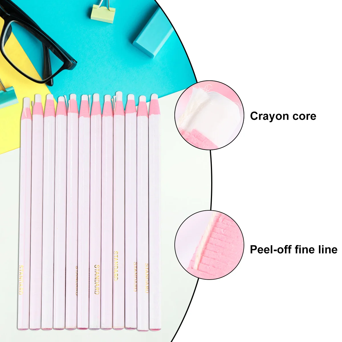 

Peel Off China Marker Grease Pencil Wax Crayon for Sewing Fabric Glass Body Art Chalk White Black Paint Marker