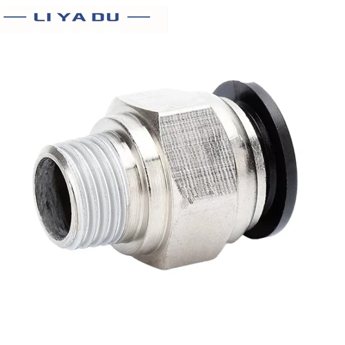 Accesorios Neumáticos PC 4 6 8 10 12mm, rosca macho-piezas 100 1/8 1/4 3/8 01 02 al tubo de aire de empuje, conexión recta, 30/50/1/2 M5