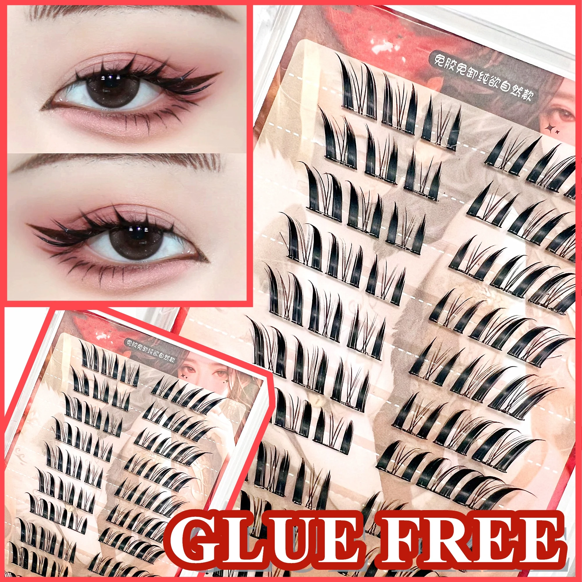 Ninetails Fox Self-adhesive Thick Eyeslash Extension Personal Eye Lash Professional Makeup Individual Cluster Grafting Sweet