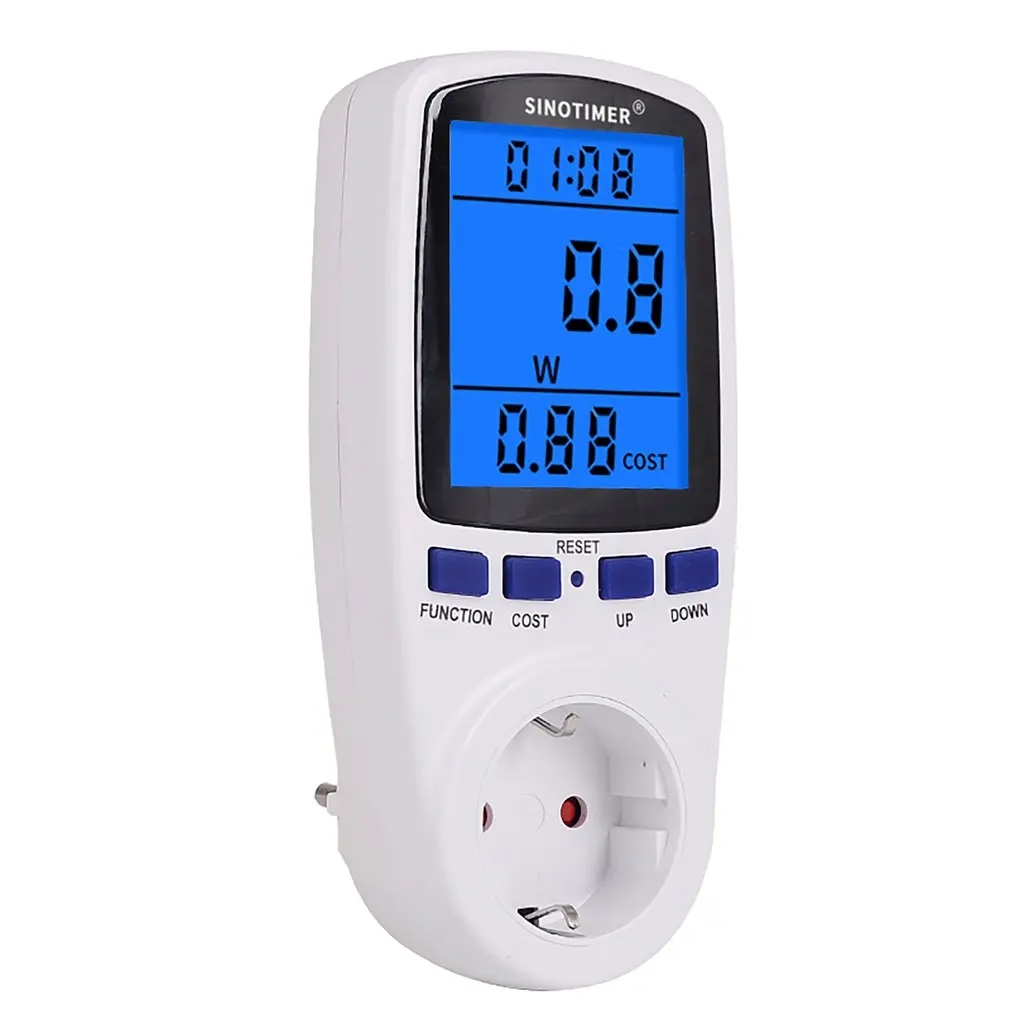 EU US UK FR BR AU Socket Digital Wattmeter Power Consumption Watt Energy Meter KWh AC 230V 120V Electricity With Backlights