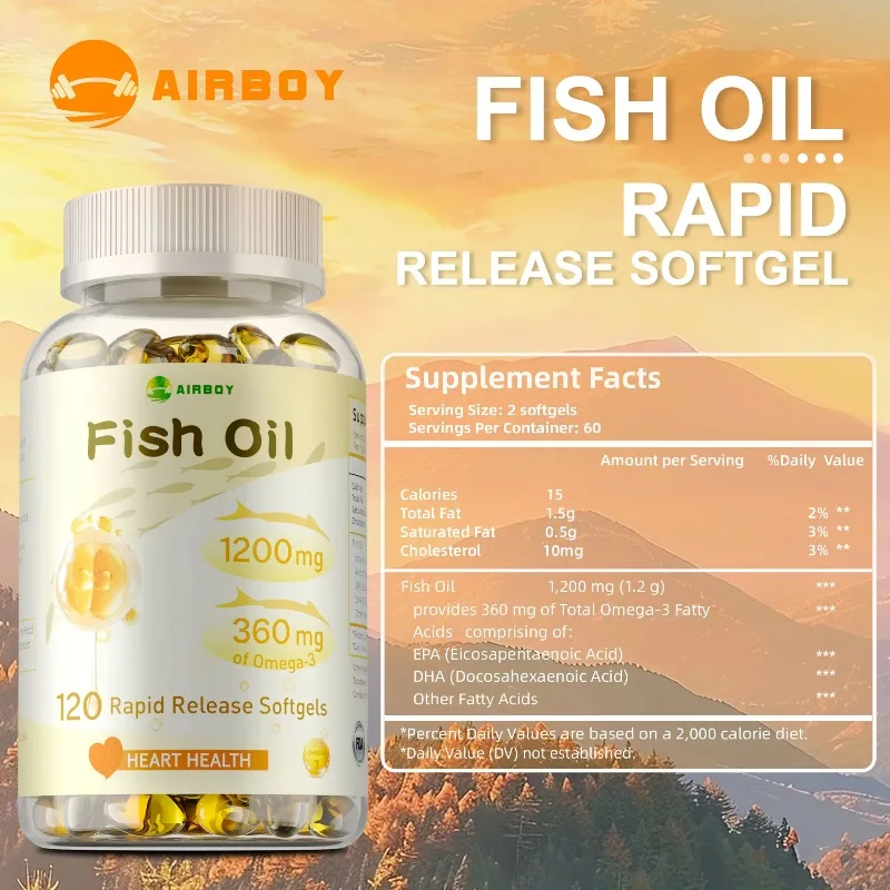 Fish Oil - Rich in EPA+DHA, Supports Joint, Brain and Eye Health, Enhances Immune Function, and Antioxidant - view 2