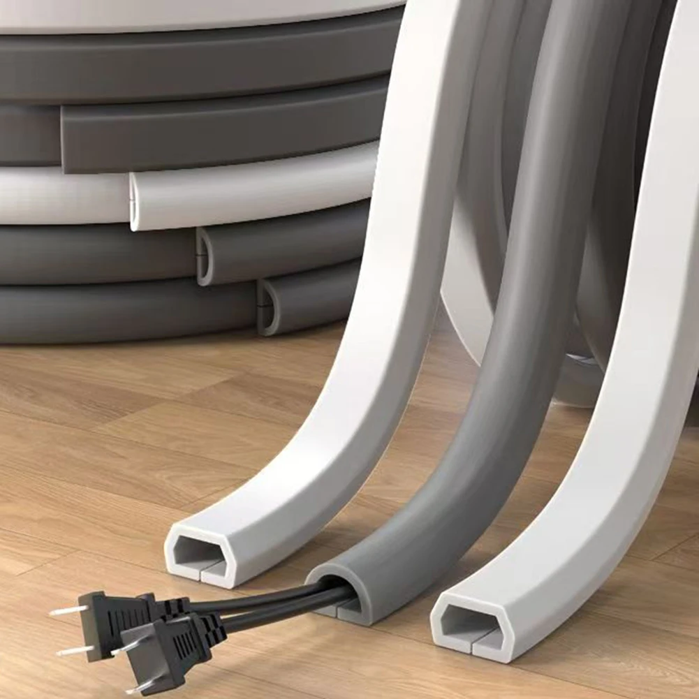 غطاء سلك الأرضية، واقي كابل الطاقة ذاتي اللصق للأسلاك على سلك الأرض، منظم سلك إدارة الكابلات الأرضية #1