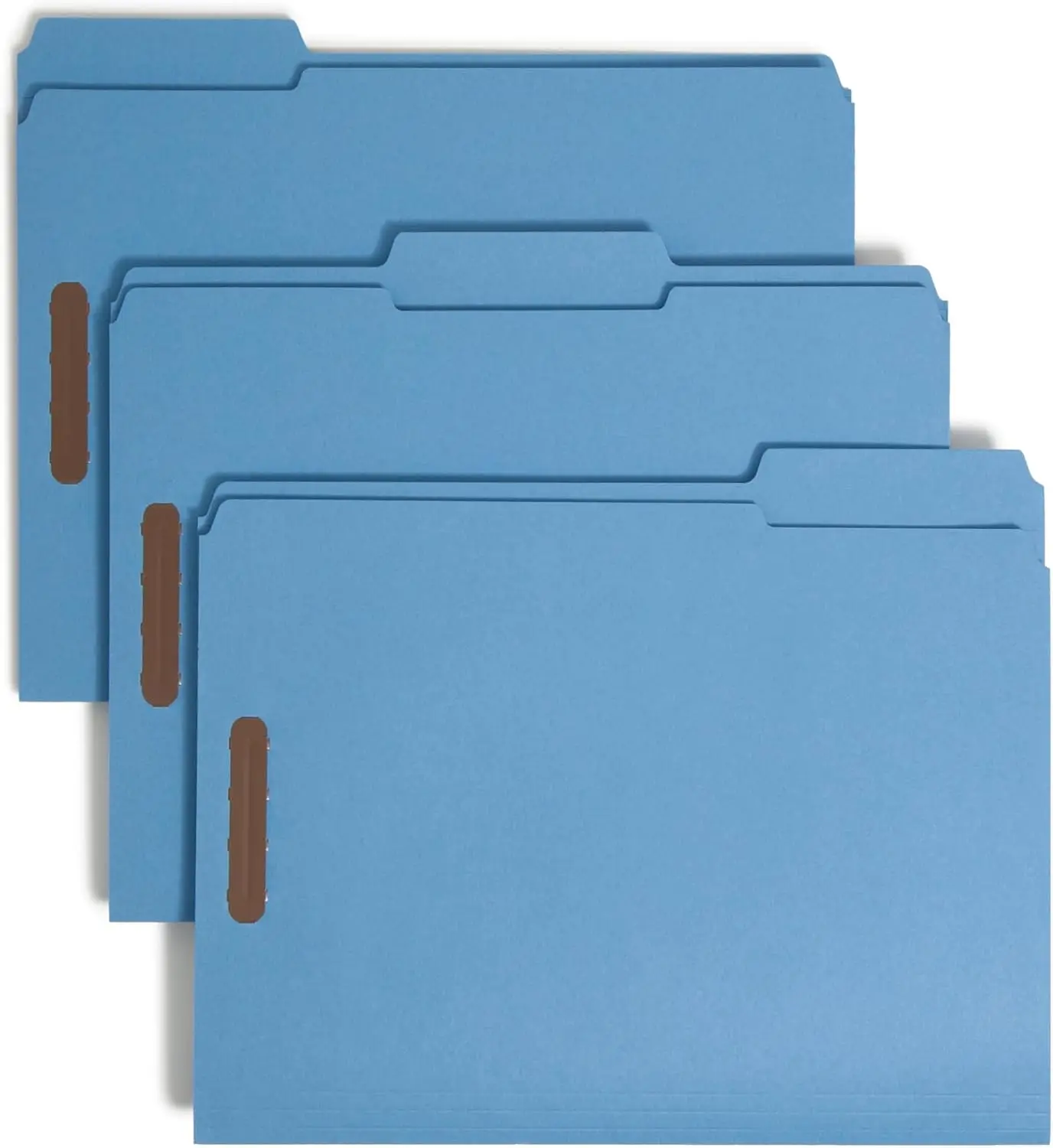 

50 Blue Letter Size File Folders with Reinforced Tabs and Metal Fasteners for Secure Document Organization