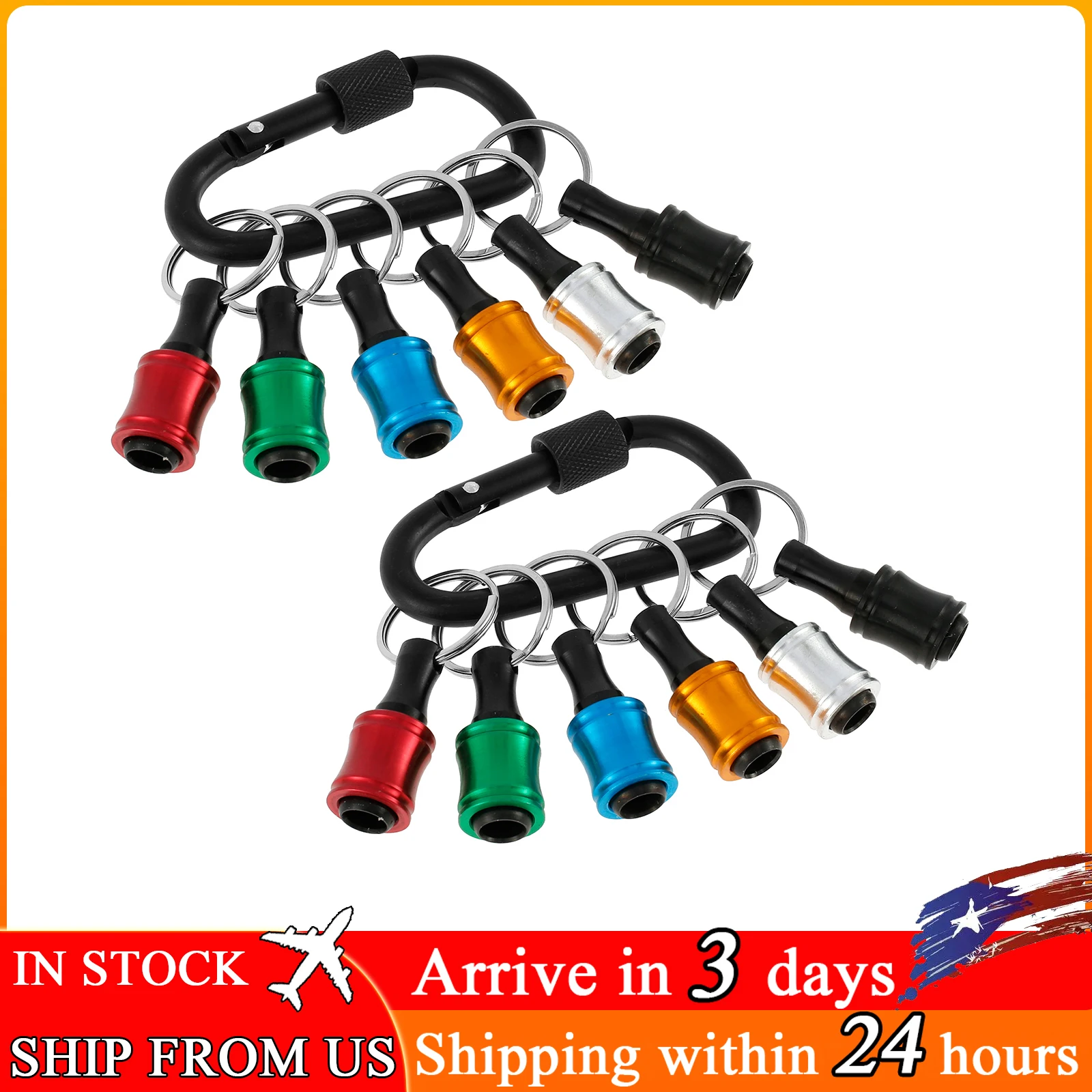 Drill Bit Holder Aluminum Alloy 1/4 Inch Hex Shank Drill Bit Keychain Colorful Quick Change Drill Bit Extension Bar