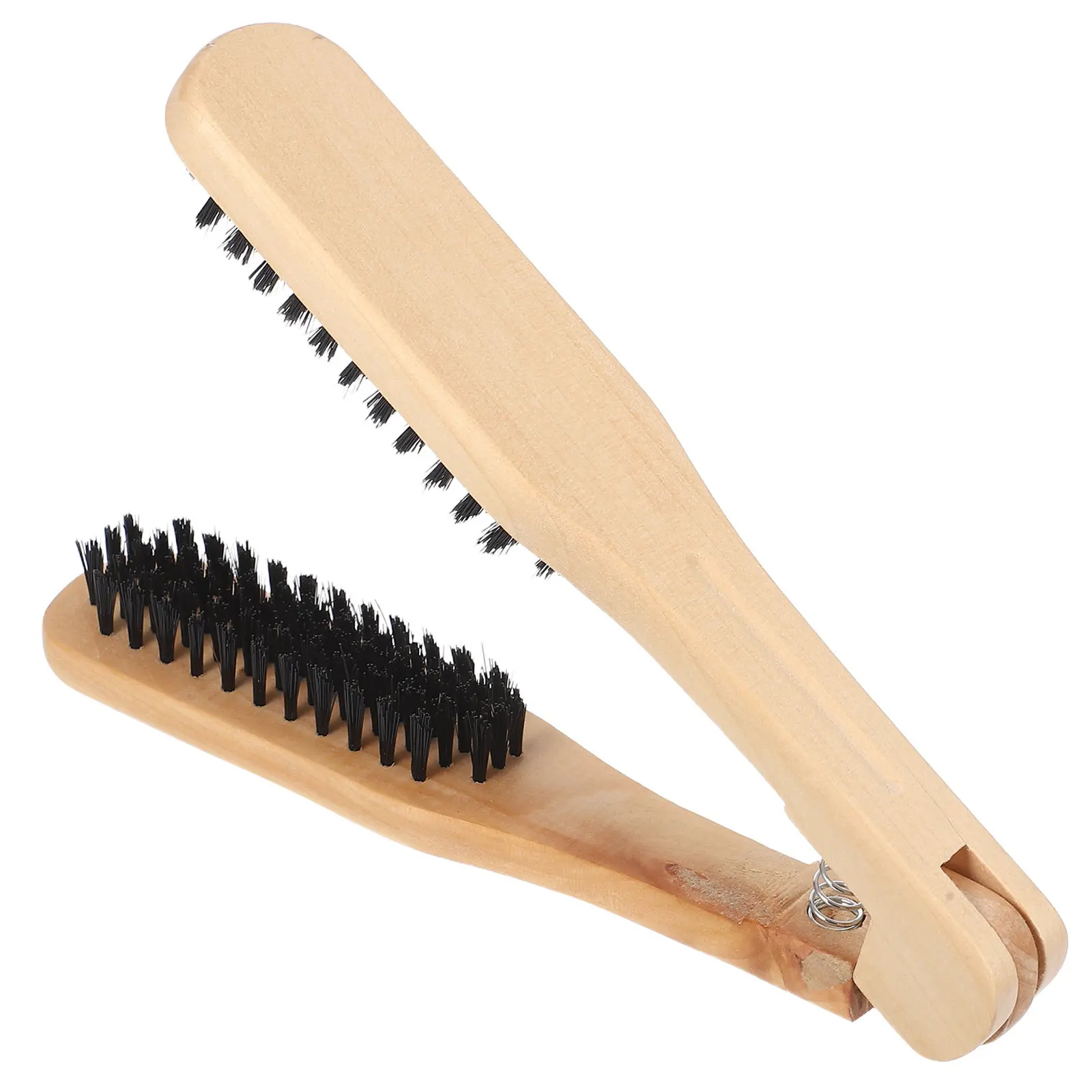 

Wooden Hair Straightening Brush V-Shaped Double Sided Comb for Blow Drying Smooth Frizz Free Natural Straight Hair Styling Tool