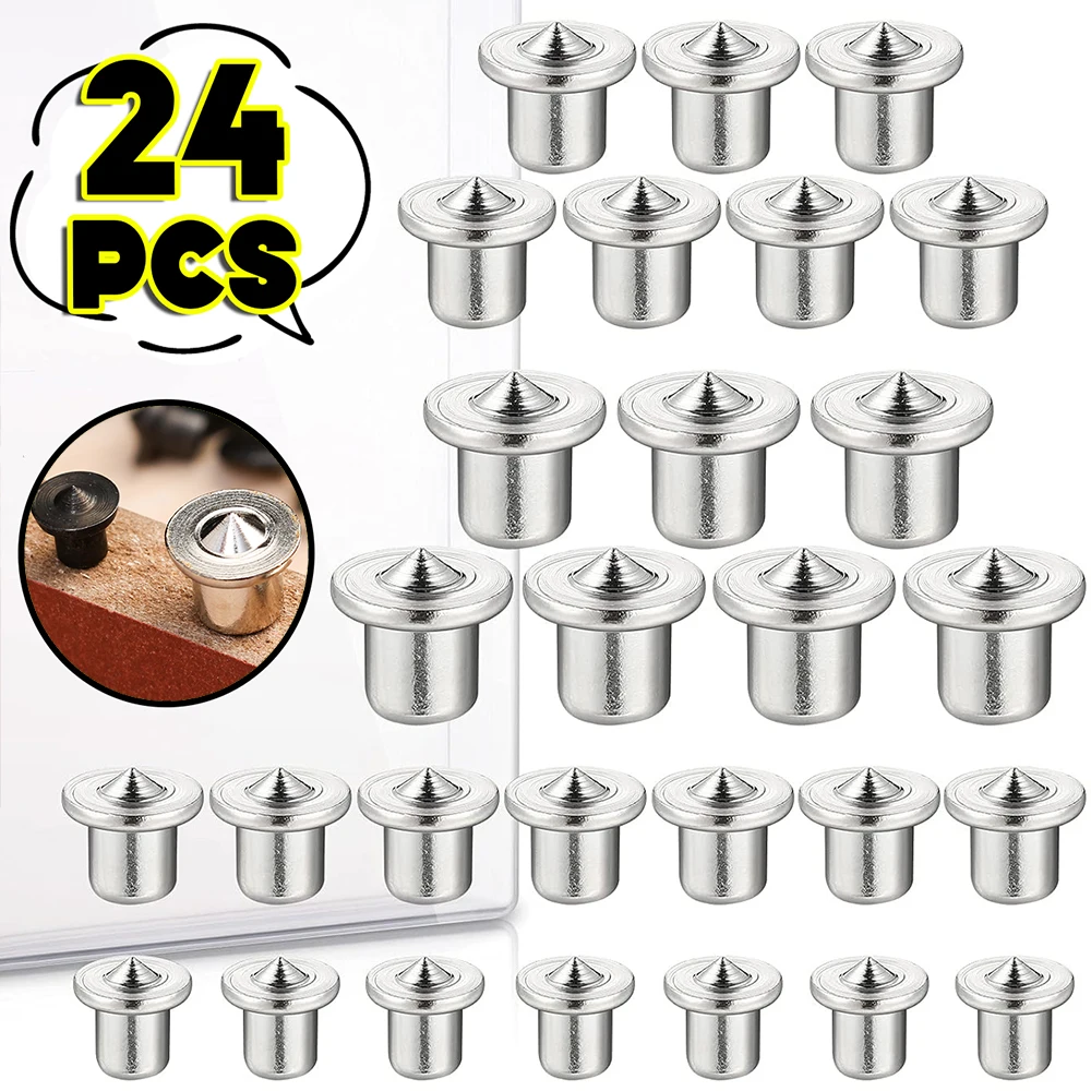 8/24Pcs Dowel Drill Centre Points Pin 6/8/10/12mm Locator Woodworking Tools Dowel Aid Tenon Center Punch Hole Set Transfer Plugs