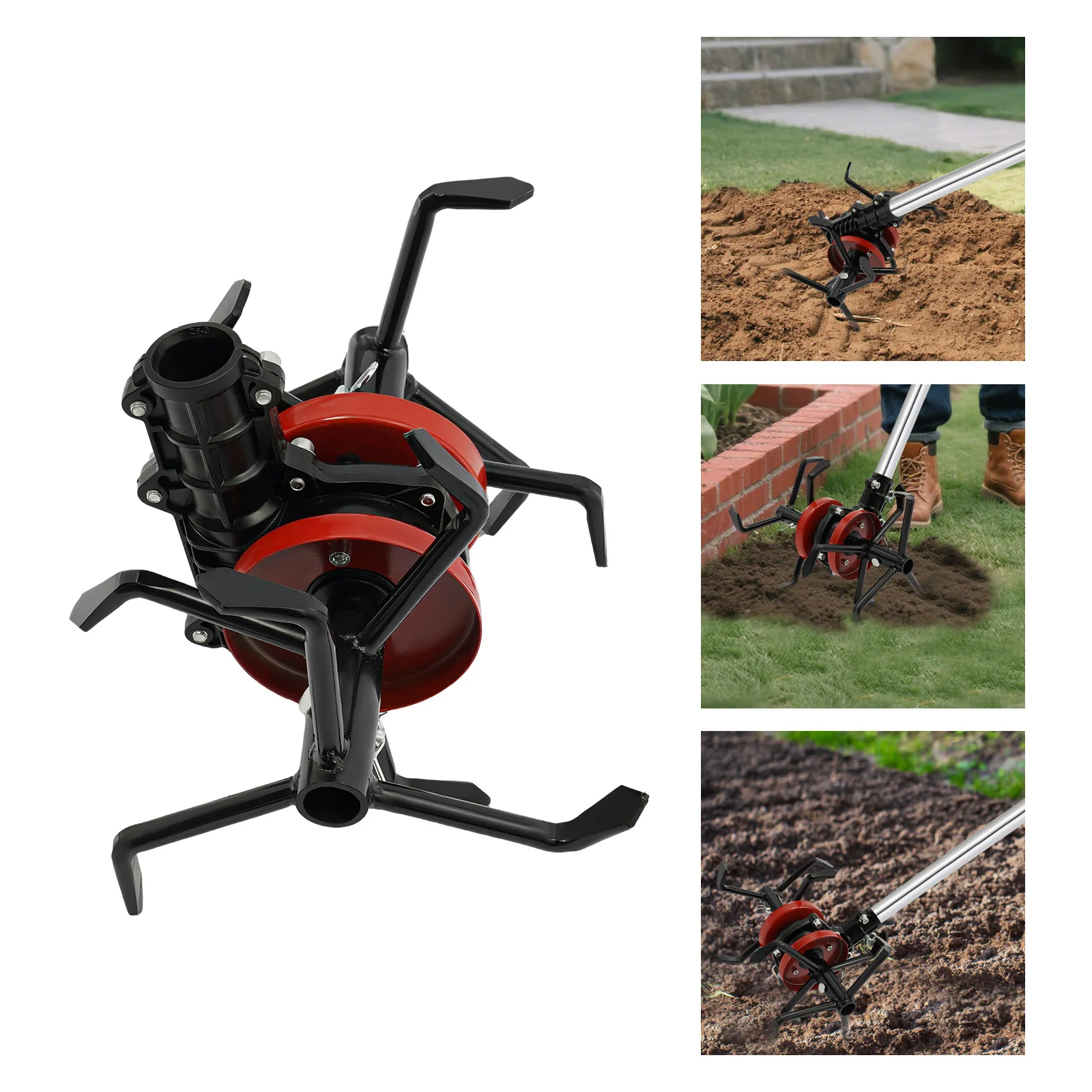 

6-Claw Cultivator Wheel Garden Loose Soil Machine Mowing Grass Tool for Weeding, Deep Plowing Operations