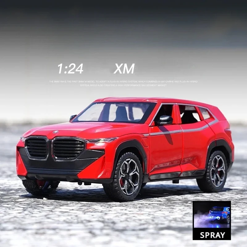 

Литой под давлением масштаб 1:24, спрей XM, модель автомобиля из сплава, звук и свет, детские металлические игрушки, транспортные средства, подарок для мальчиков, коллективный миниатюрный Voiture