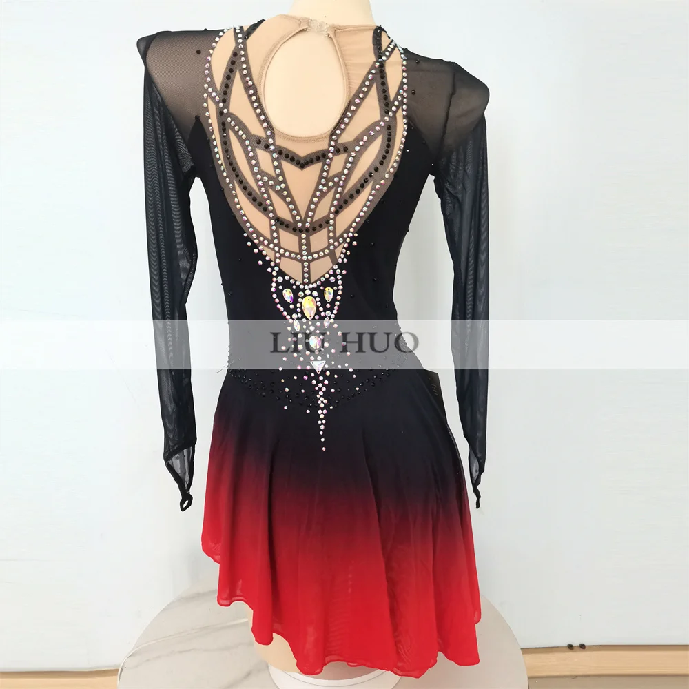 LIUHUO Frauen Mädchen Kostüm Leistung Rhythmische Gymnastik Ballett Wettbewerb Trikot Eis Eiskunstlauf Kleid Tanz Teen Roller