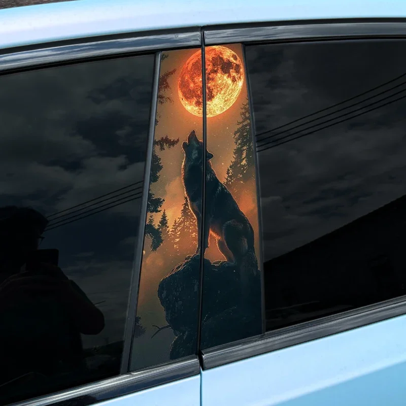 

1/2PCS Wolf Car Stickers Auto Doors Pillar Waterproof for Audi BMW Mercedes Ford VW Toyota Nissan Kia Renault Hyundai Skoda