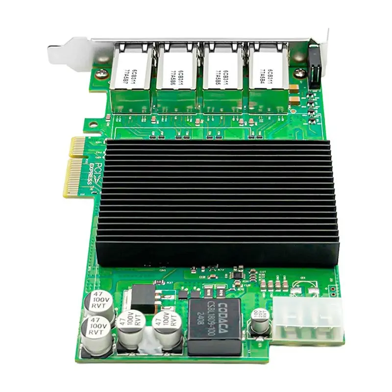 Wired Network Card I350 4-Port PCIE Gigabit Network Card Poe Ethernet Adapter For PC High-Performance Server