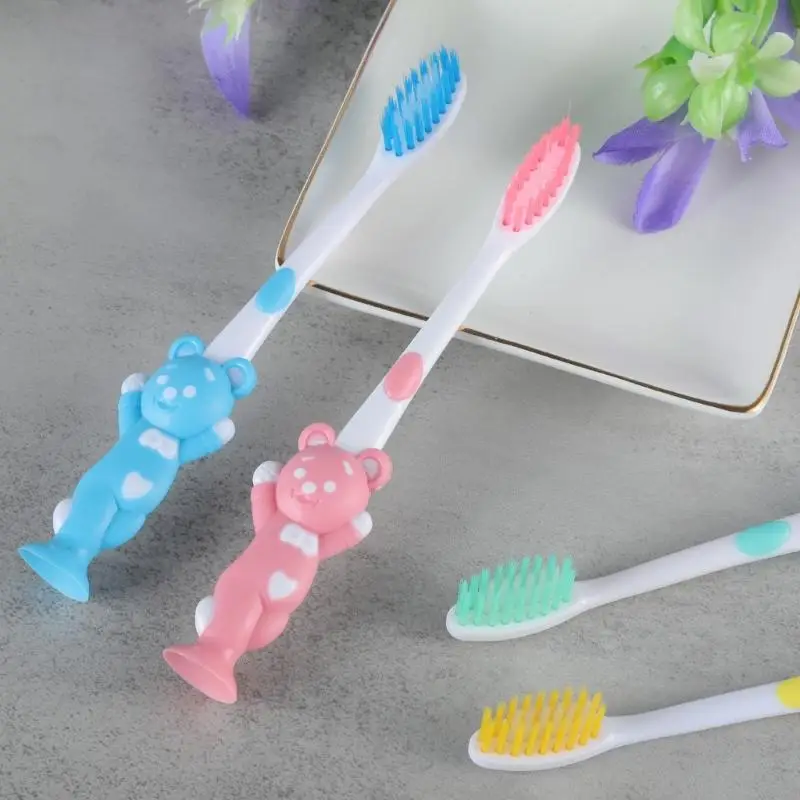 Y4QA 4pcs Candy Color Tooth Brushes Baby Kids Toothbrush Soft Fine Bristles Teeth Brush Children Care Cleaning Tool