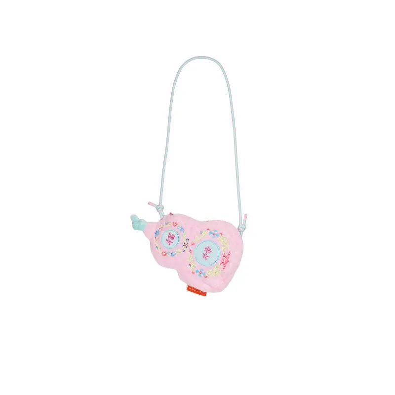 Chinese Style Gourd Plush Bag Embroidered Versatile Messenger for Women Hanfu Lolita Shoulder Bag Mobile Phone Bag Birthday Gift
