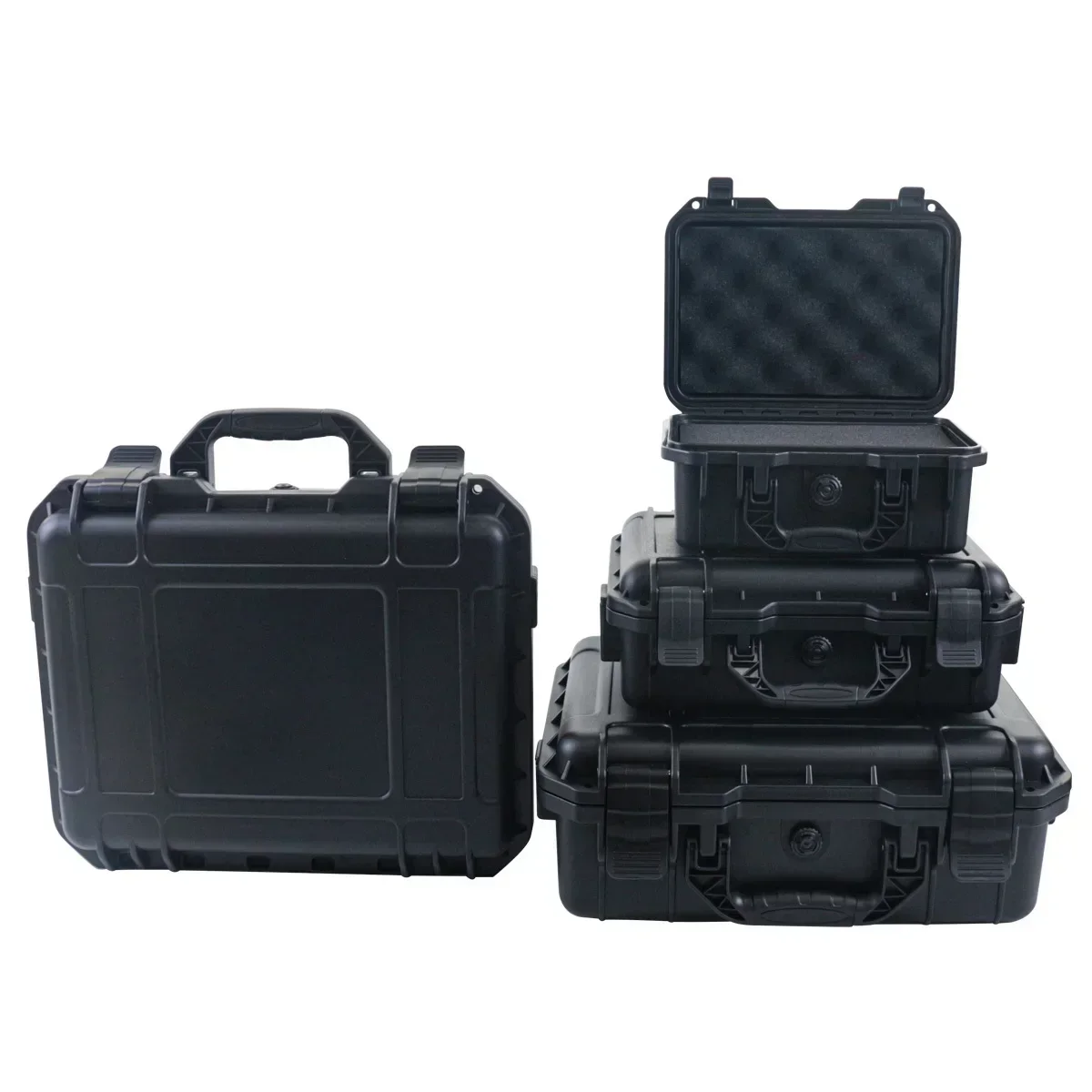 1 waterproof hard hand-held toolbox bag with pre cut sponge storage box, impact resistant unmanned driving chassis