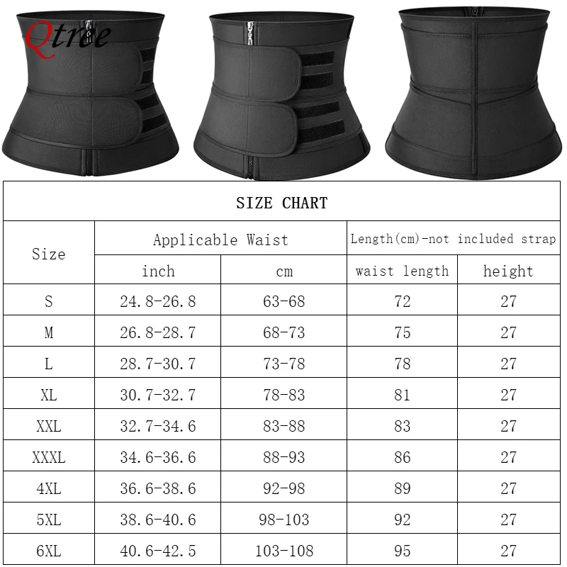 Qtree Vita Trainer Plus Size per le donne Cintura sportiva Corsetto Dimagrante Pancia Shaper del corpo Cintura trimmer per il sudore Più sottile