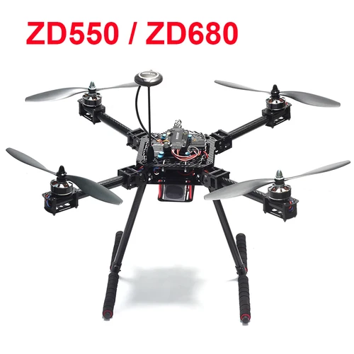 순수 탄소 섬유 우산 접이식 FPV 쿼드콥터 프레임 키트, 탄소 섬유 랜딩 기어 스키드 포함, ZD550, 550mm, ZD680, 680mm