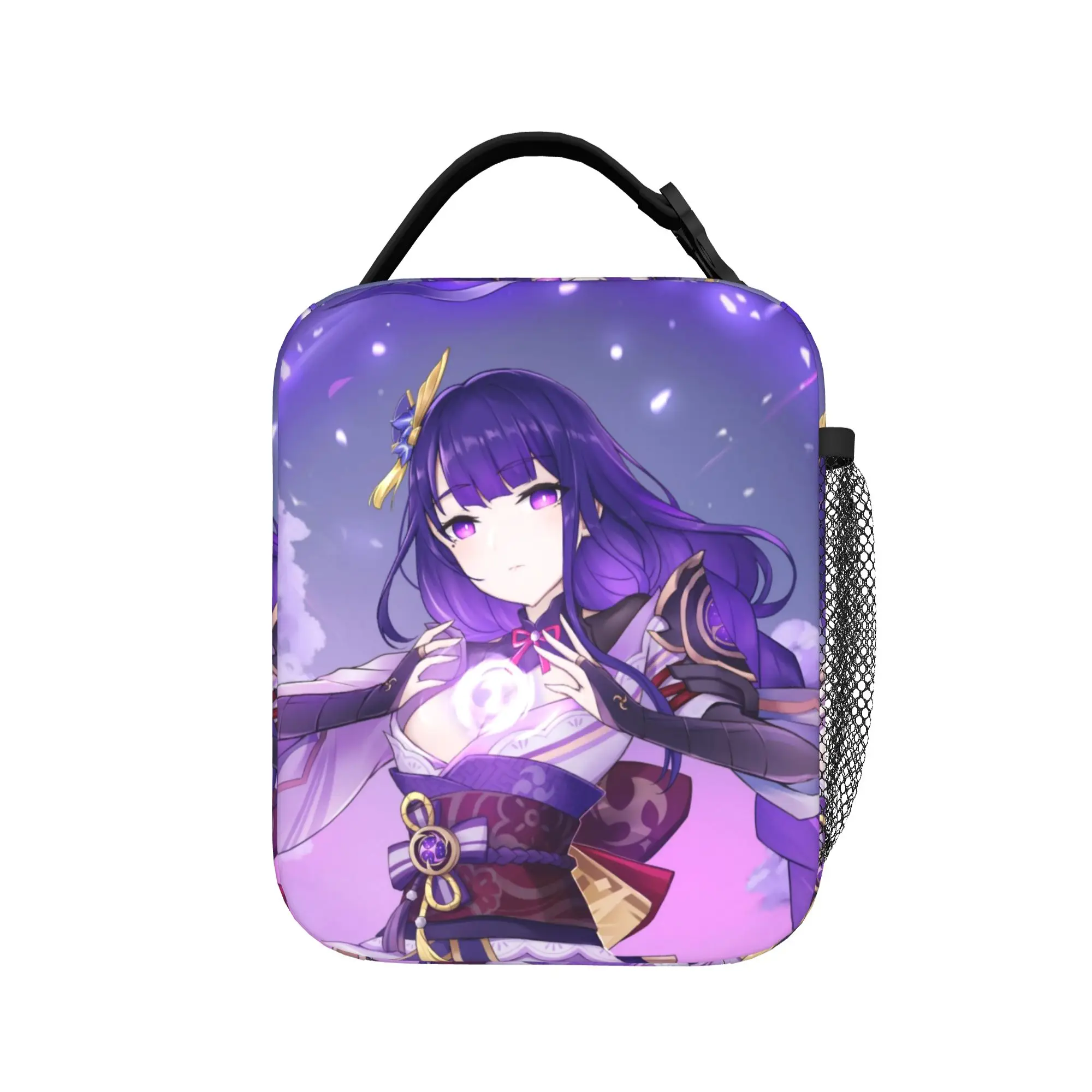 Raiden Shogun Beelzebul Insulated Lunch Bag Leakproof Genshin Impact Inazuma Thermal Bag Tote Lunch Box Picnic Food Storage Bags