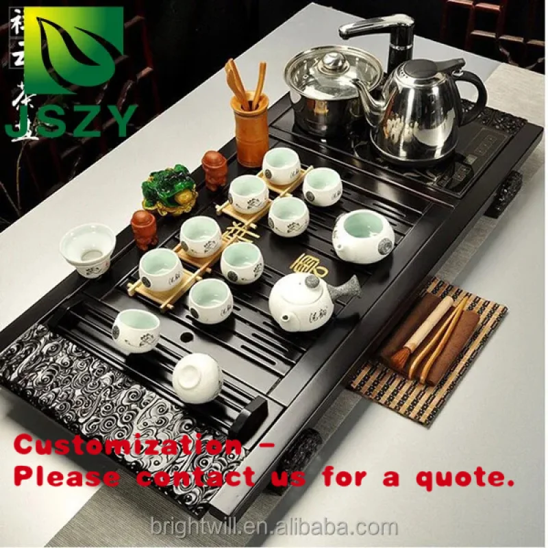 custom.Classic% Wooden Gongfu Tea Table Popular Tea Tray With Induction Cookers