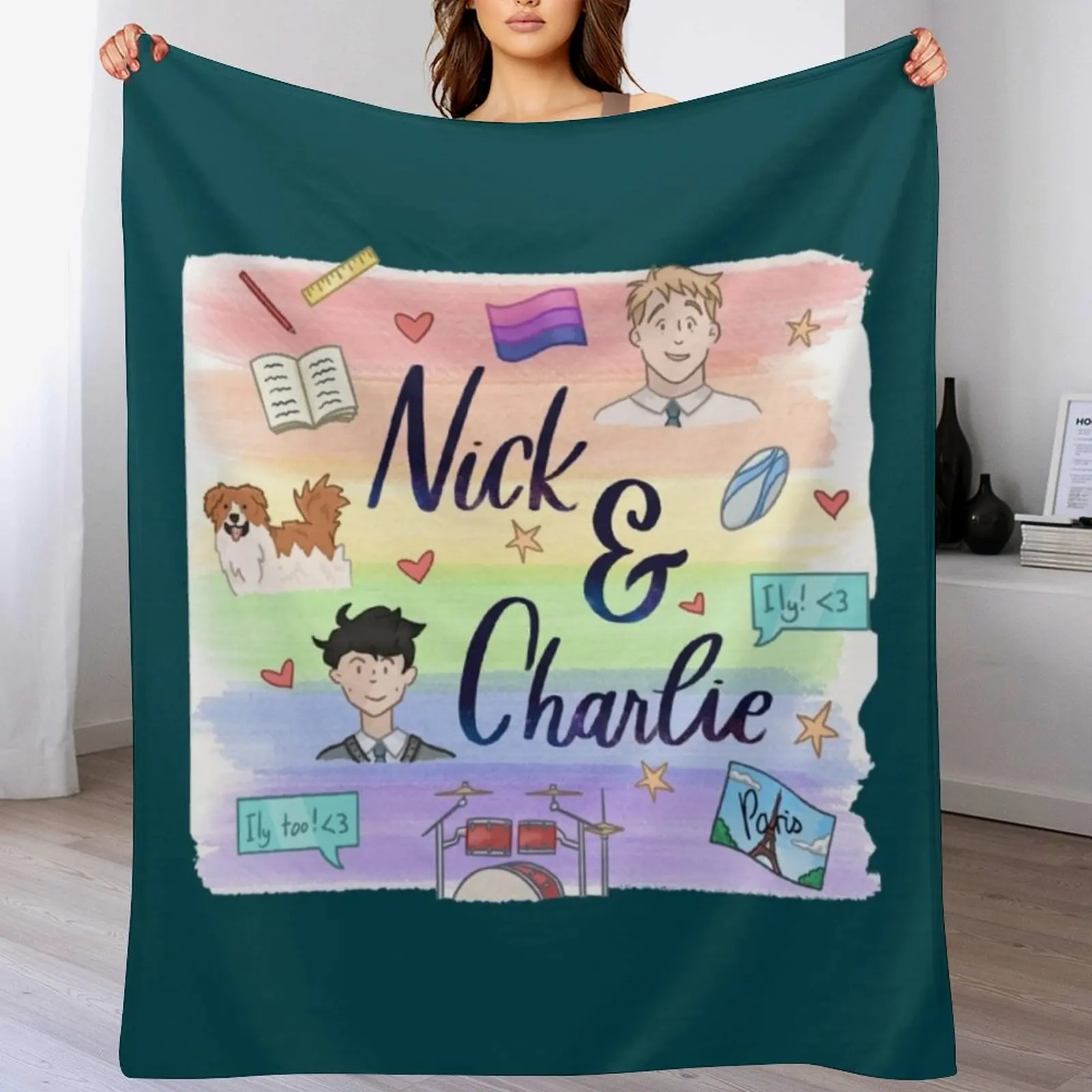 

Nick And Charlie Throw Blanket funny gift Hairys Furrys Blankets