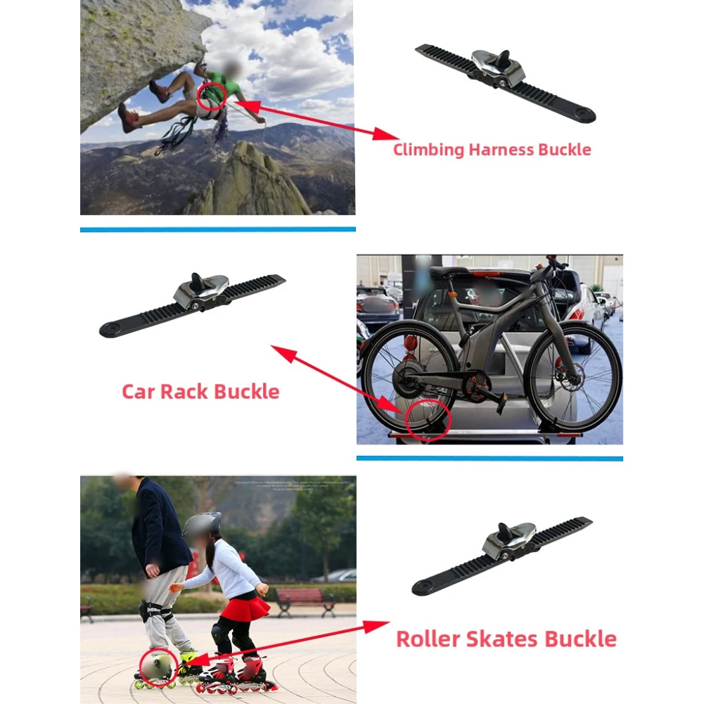 1 قطعة مشبك تزلج على الجليد المضمن 18/20/30/50 سنتيمتر النايلون مشبك مسننة حزام رمادي معدن مطلي مشبك لوح التزلج المثبت أجزاء #2