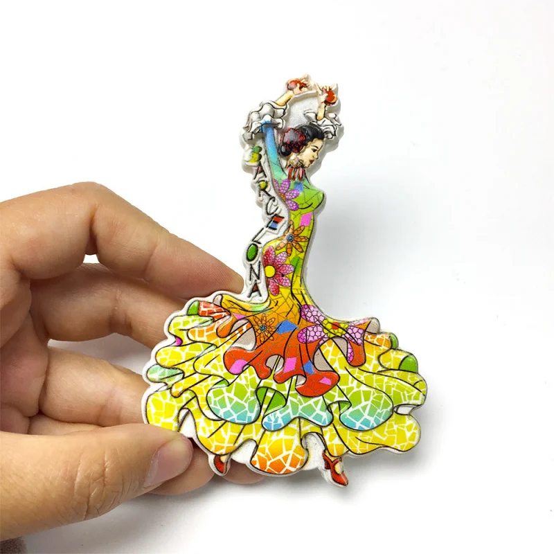 

Barcelona, Spain, Dancing Girl Cultural and Creative Magnetic Fridge Magnet Creative Travel Souvenir Home Exquisite Decoration