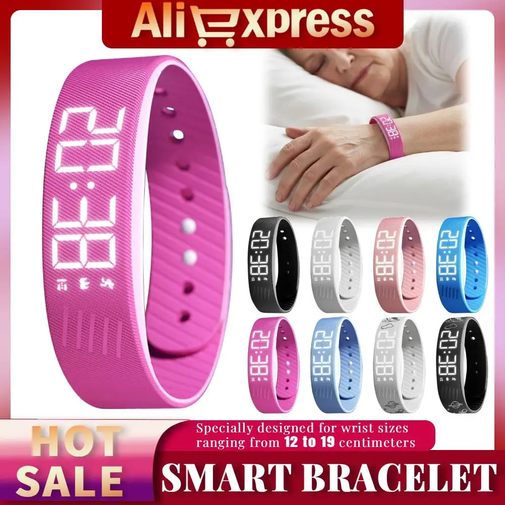 

Smart Bracelet Vibrating Alarm Wristband Waterproof Silent Vibration Alarm Watch W/Step Counter Pedometer Gift for HeavySleepers