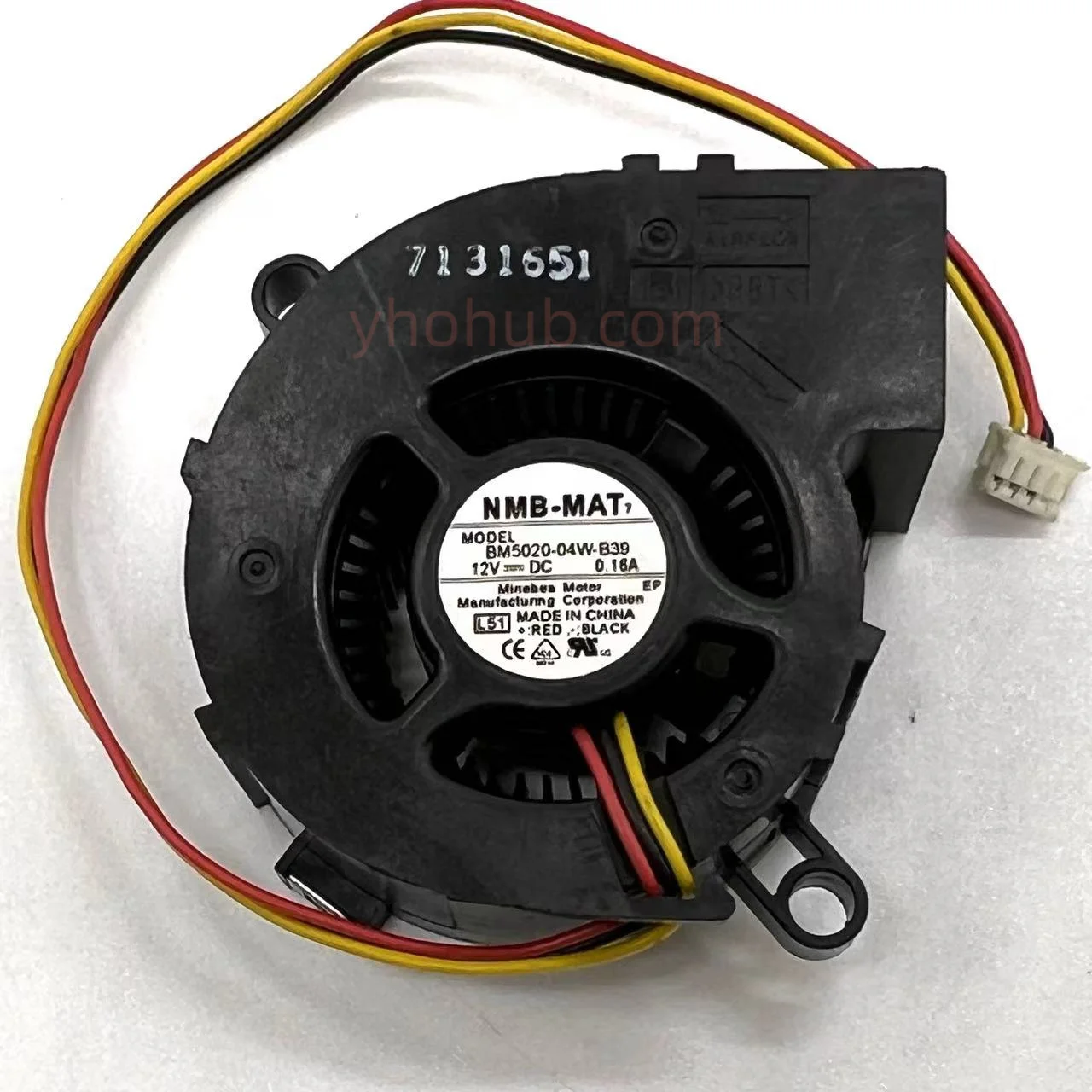 

NMB-MAT BM5020-04W-B39 L51 Server Projector Cooling Fan DC 12V 0.16A 50x50x20mm 3-wire