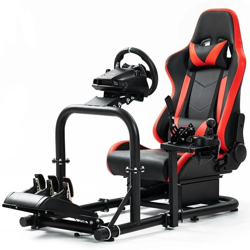 

Кабина гоночного симулятора, для Logitech, Thrustmaster, Phanatec, большая круглая трубка диаметром 50 мм и стабильная педаль переключения передач без колес