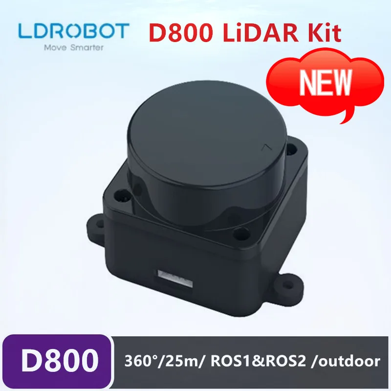 LDROBOT D800 Lidar Kit 25meters DTOF ROS Car SLAM Navigation Scanning Laser Radar Sensor Support ROS1 and ROS2 for outdoor