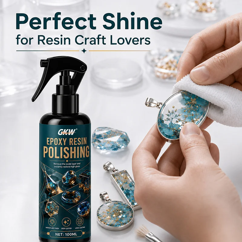 High‑Gloss Epoxy Polish Wax: restores crystal clarity, mirror shine for resin crafts, jewelry & tabletops, for hobbyists & pros