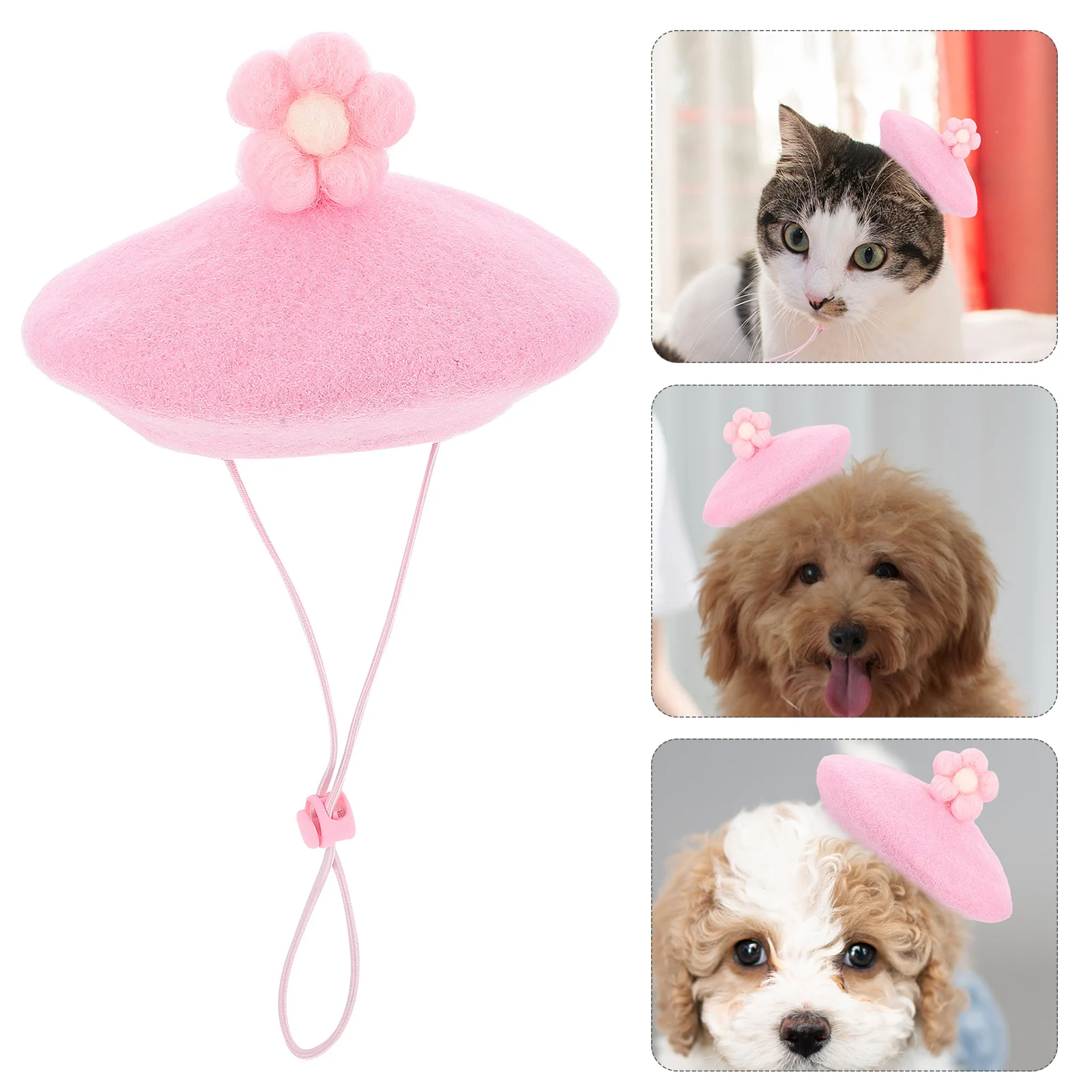 

Dog Costume Accessories Costumes for Cat Headgear Caps Headdress Cashmere Berets Hat