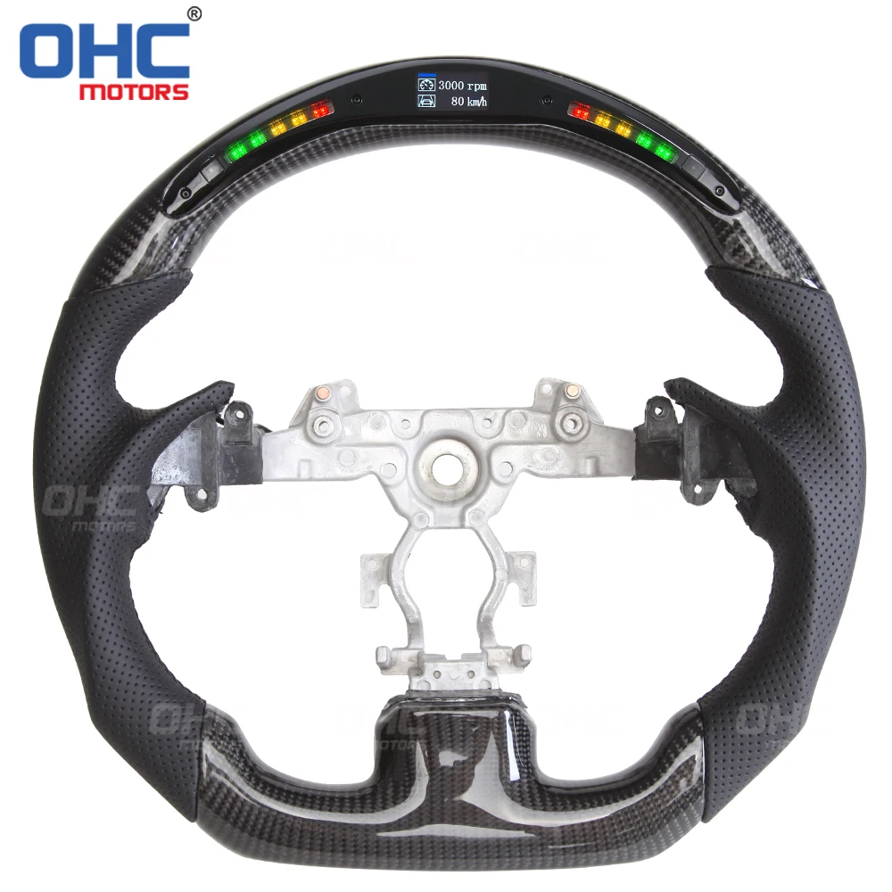 Custom Steering Wheel fit for infinity Infiniti g35 g37 G37S q50 q60 Sedan Coupe exhaust LED Carbon Fiber Steering Wheel