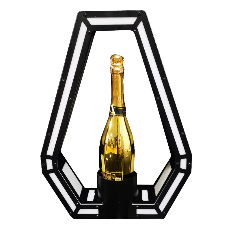 

Cross-border LED colorful light bar champagne wine Baijiu KTV wine rack wrought iron acrylic rhombus