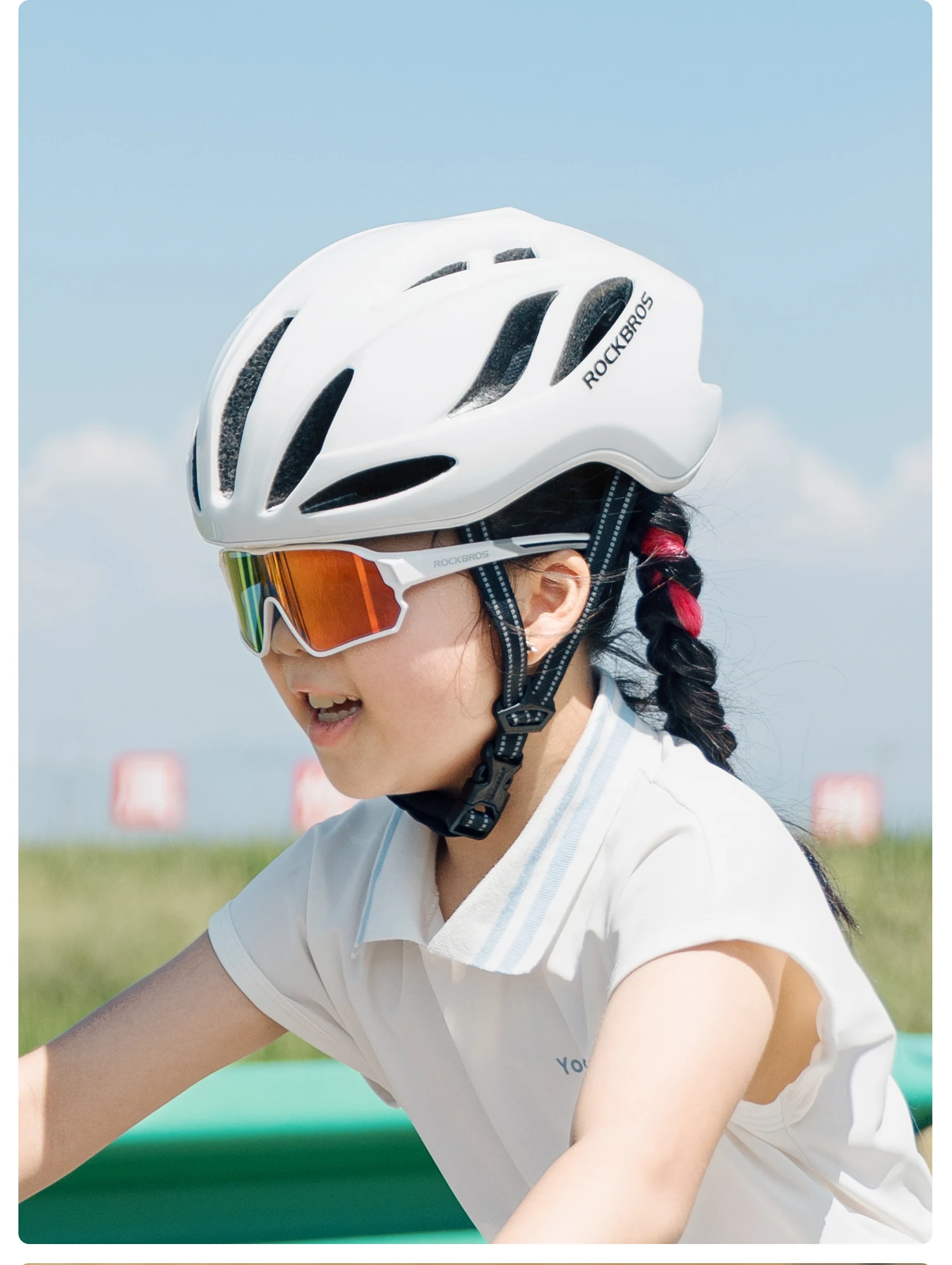 ROCKBROS Kinder-Fahrradhelm, atmungsaktiv, leicht, mit hochdichtem Schaumstoff, einteilig geformt, stoßdämpfend, Jugendhelm. – Detail 22