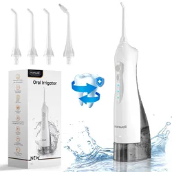 Oral Irrigator Mornwell D52 Water Flosser Portable cordless Dental flosser Water Jet 300ML Water Tank Waterproof Teeth Cleaner