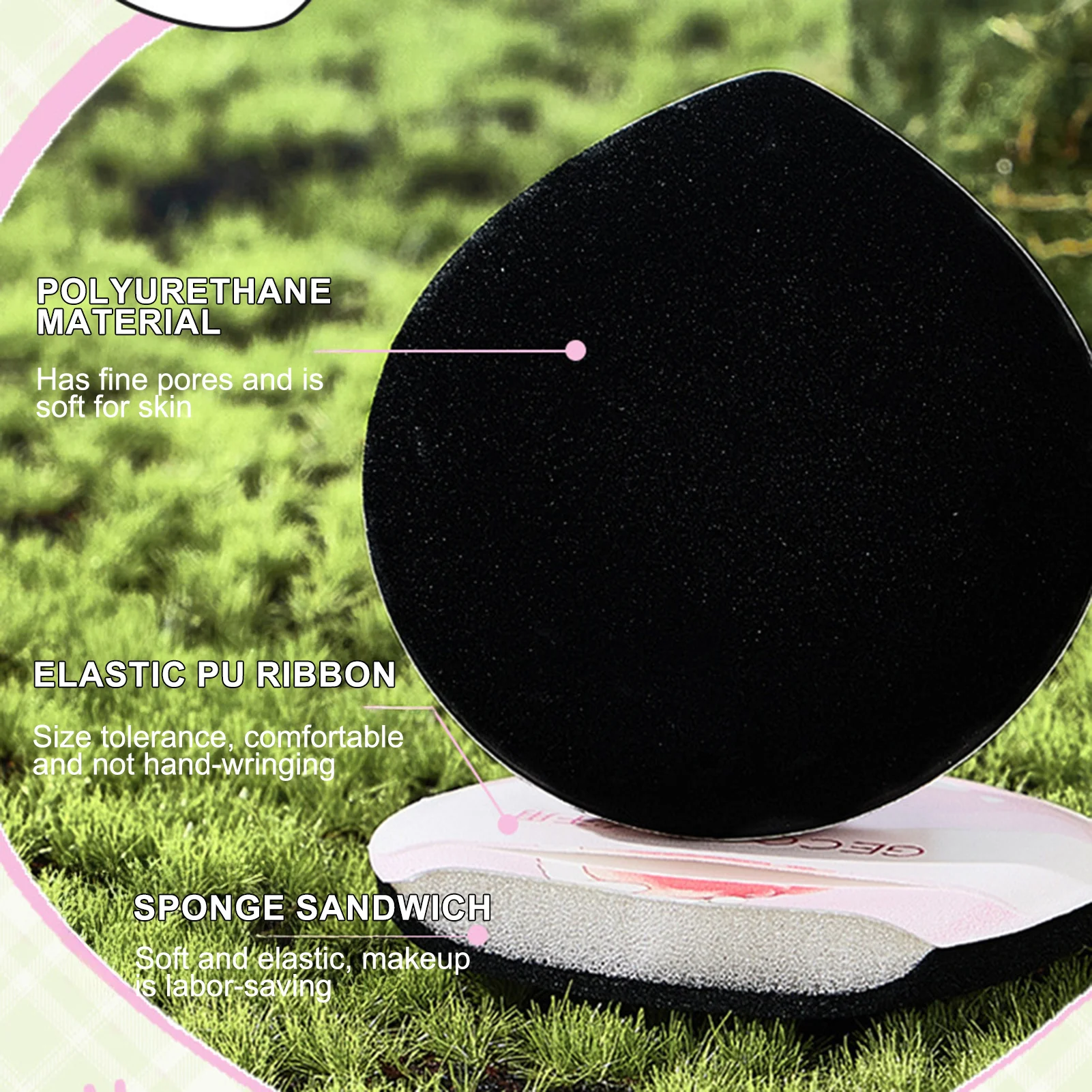 8 pièces bouffée de poudre visage cosmétique beauté des yeux outil de maquillage dessin animé éponge réutilisable lavable Mini bouffée de poudre accessoire