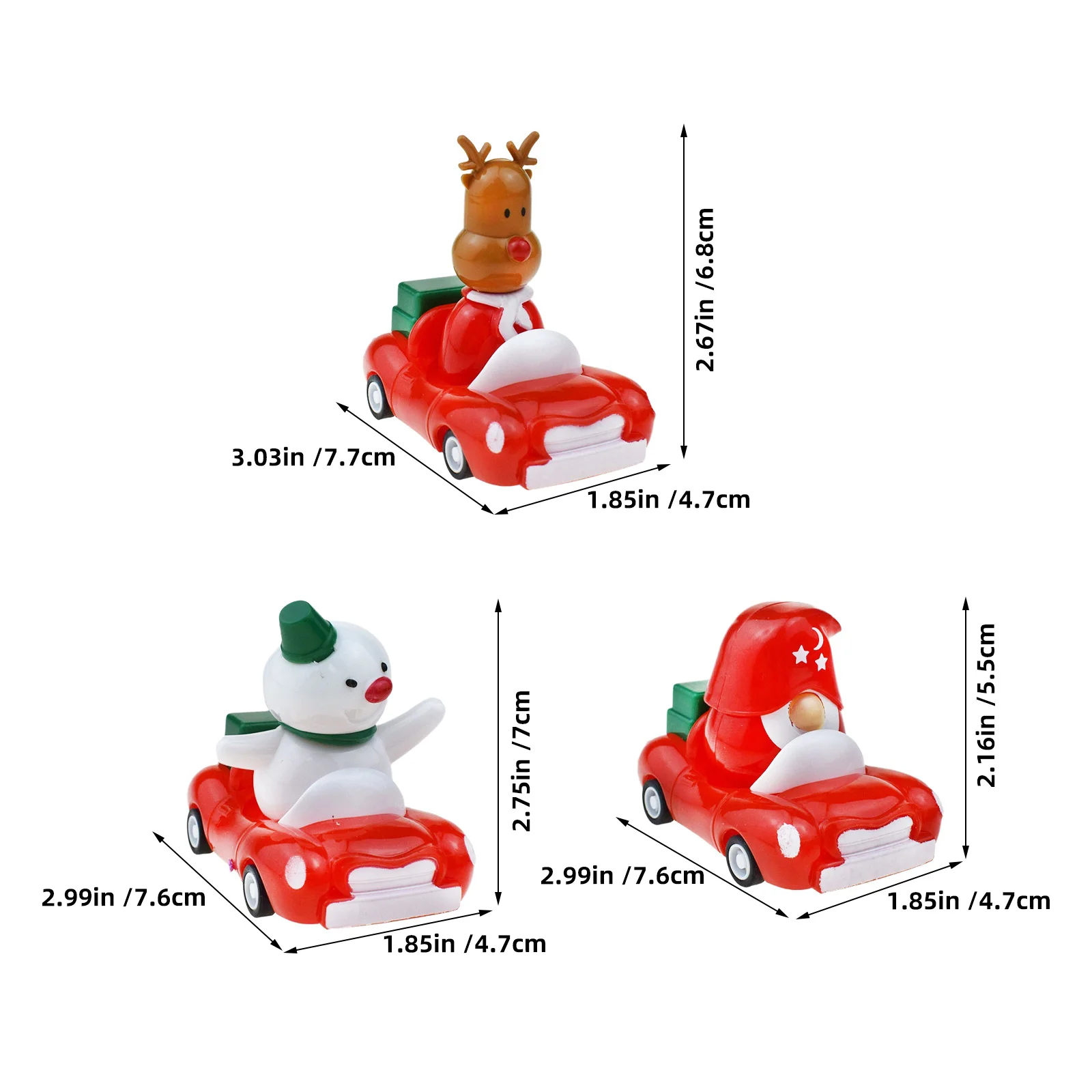 6 قطعة عطلة التراجع سيارات عيد الميلاد موضوع سانتا الرنة ثلج المركبات الصغيرة لا المطلوبة لتخزين هدايا الحفلات