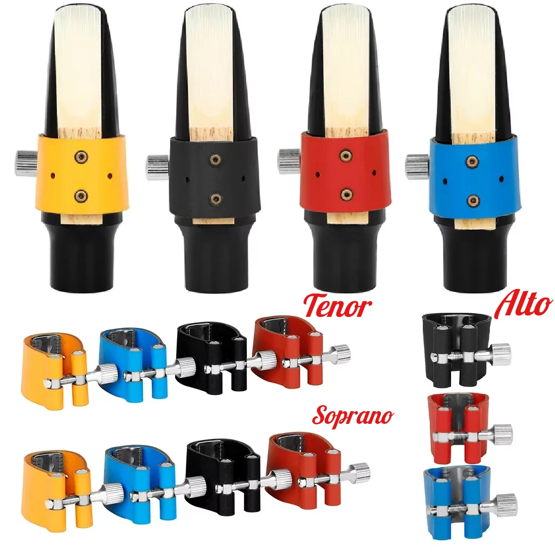 

﻿ Альт/тенор/сопрано-саксофон, зажим, зажим, одинарный винт, регулировка, мундштук для саксофона, лигатурный зажим, цветные детали для саксофона