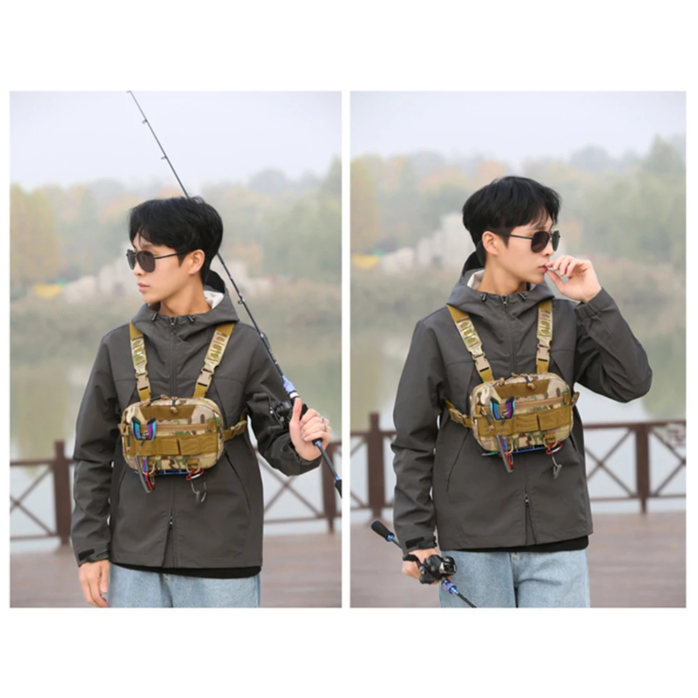 حقيبة صدر للصيد من النايلون المقاوم للماء ، حقائب تكتيكية للرجال ، حقائب ظهر للتسلق والتخييم ، سترة سفر خارجية ، حزمة فاني #6